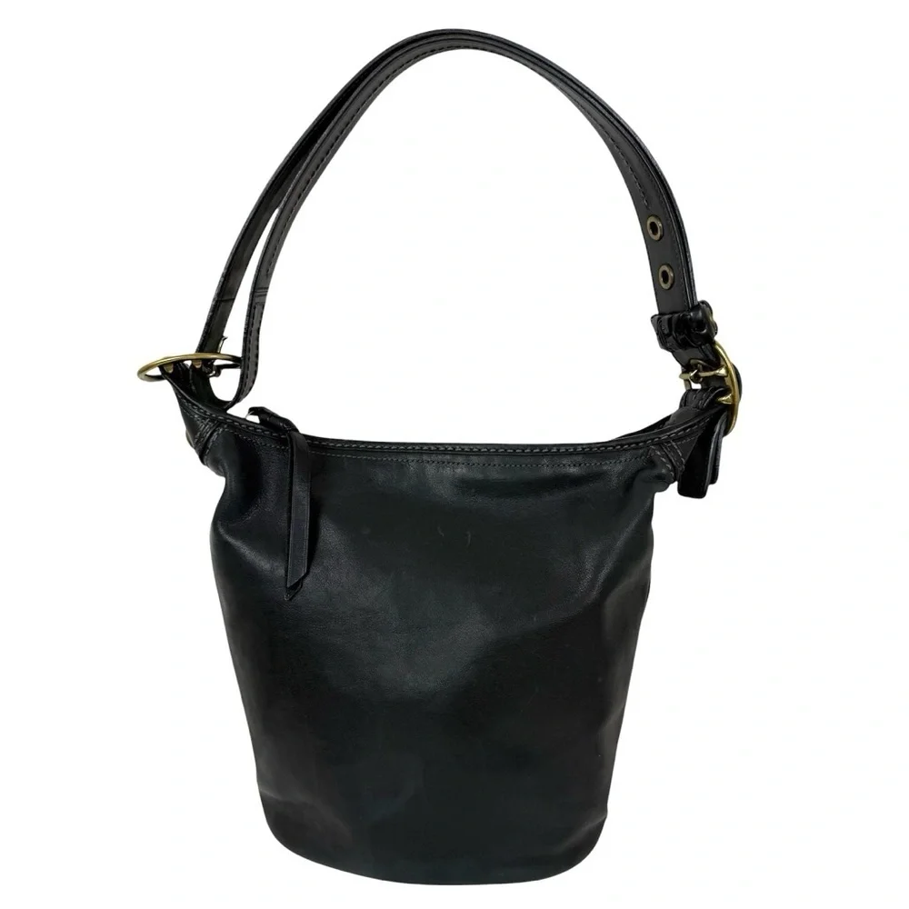 Coach Vintage Bleecker Tattersall Duffle Bucket Bag 11422 Black